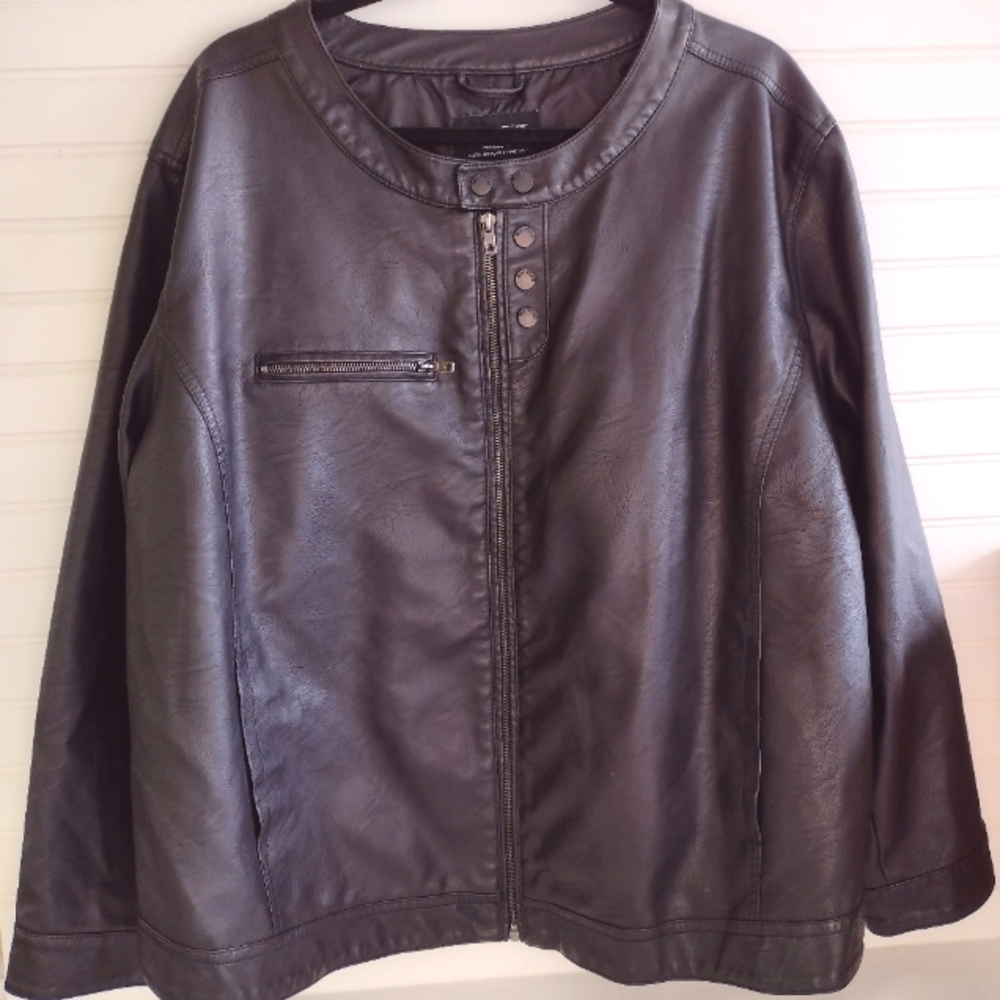 William Rast Plus Sized Black Leather Jacket Size 3X